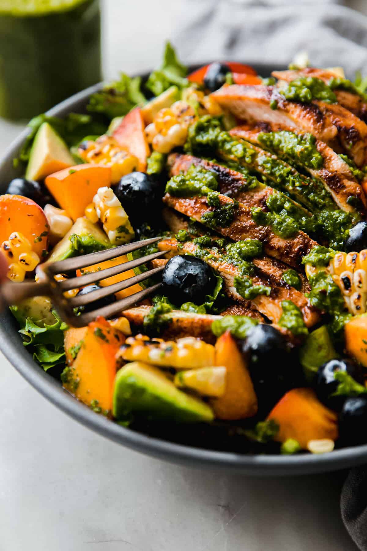 Summer Chicken Cobb Salad with Charred Corn Recipe | Little Spice Jar