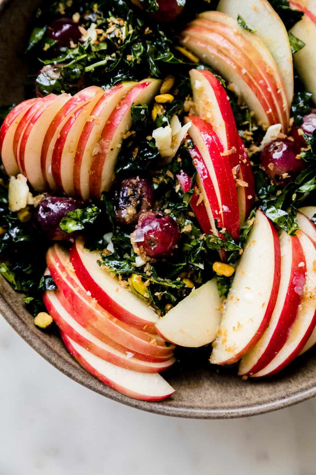 Honeycrisp Kale Salad Recipe with Parmesan Vinaigrette Little Spice Jar