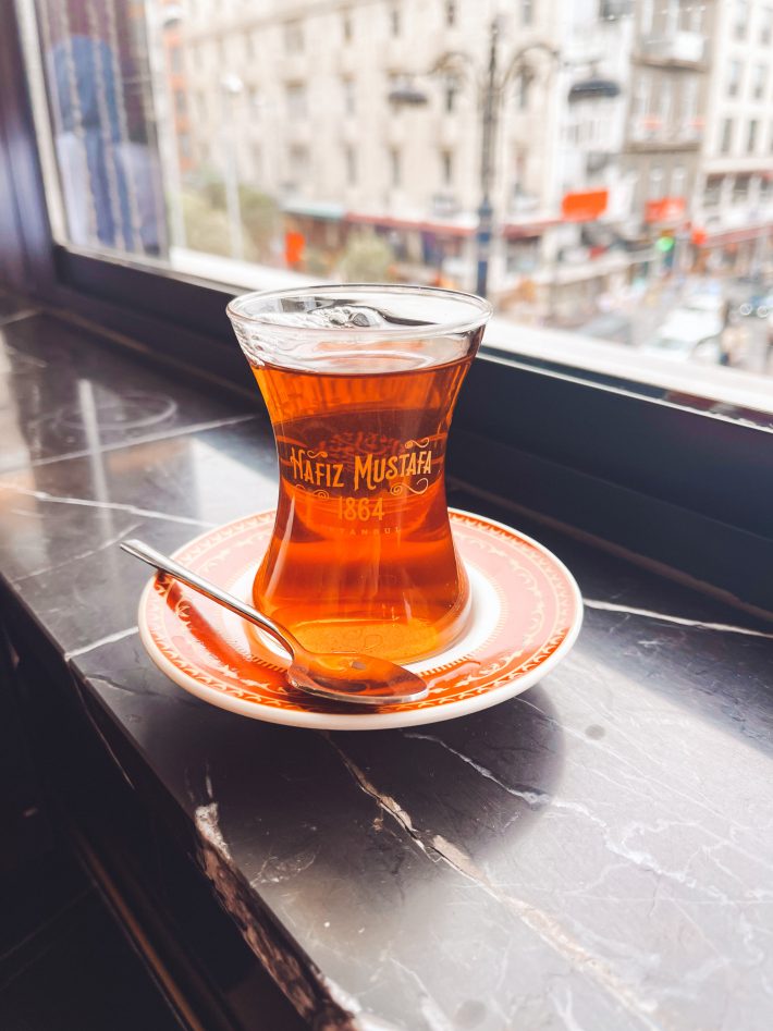Turkish tea at Hafiz Mustafa