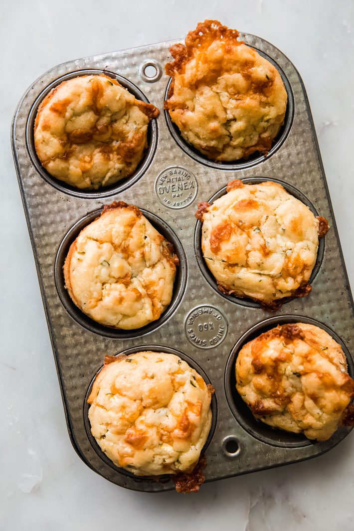 baked muffins in tin pan