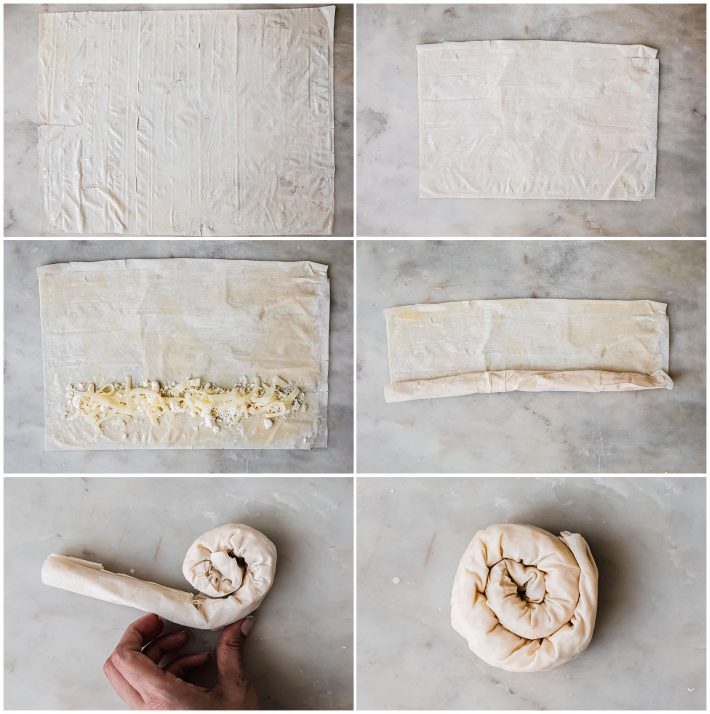 process for wrapping cheese spirals