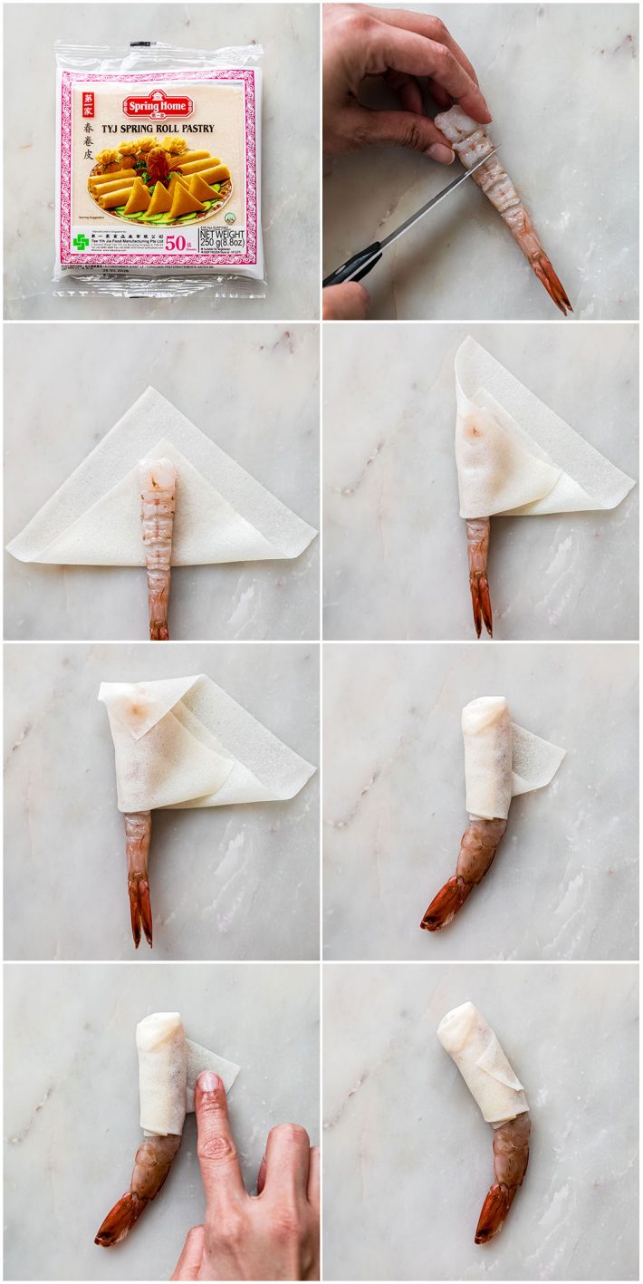 how to wrap shrimp in spring roll pastry