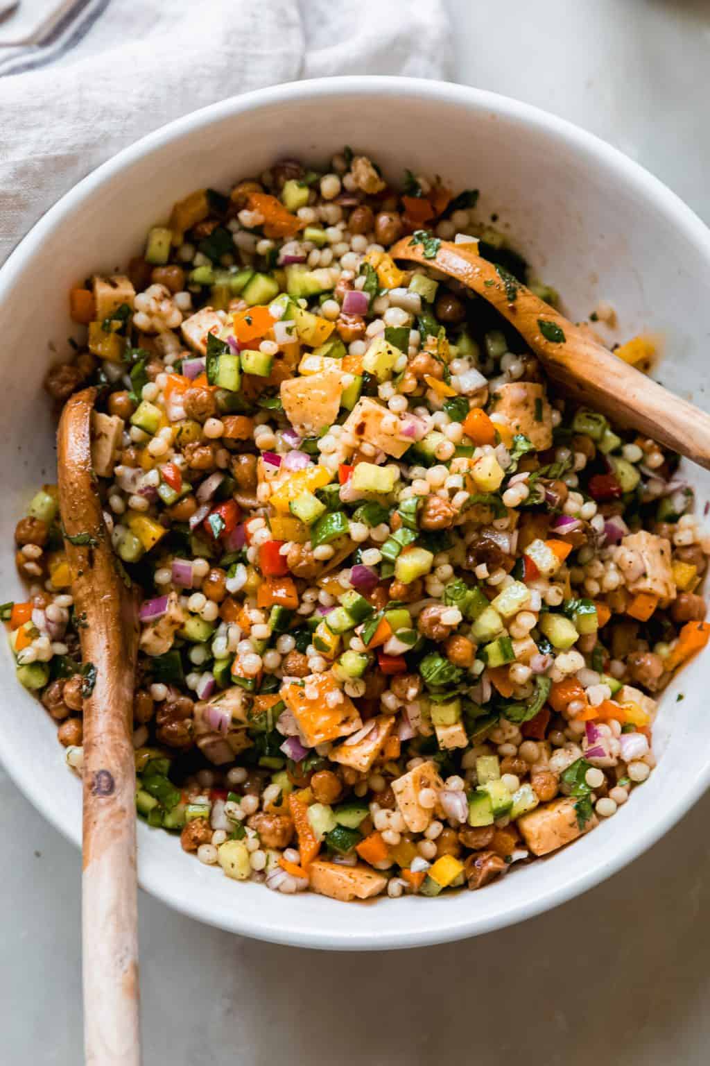 Chopped Halloumi Cheese Salad Lemon Mint Dressing Recipe Little Spice Jar